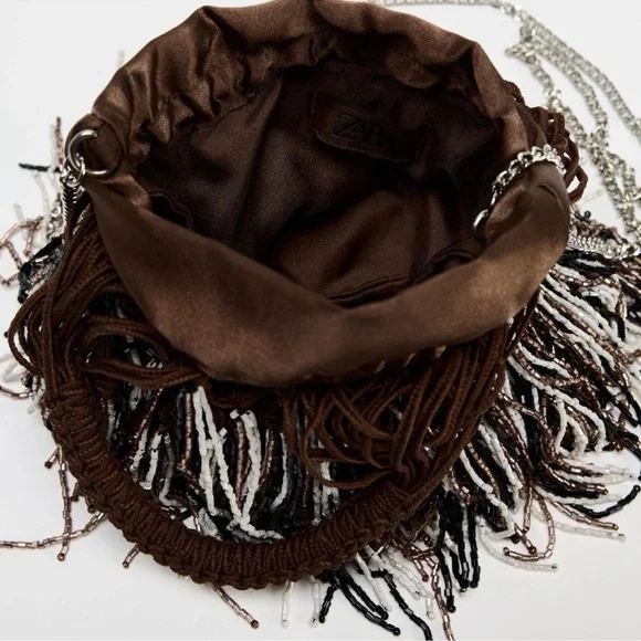 Brown Fringe Handbag - Picture 4 of 5